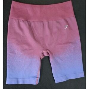 Gymshark Womens Pink Adapt Ombre Seamless Cycling Shorts Rose Pink Lrg Yoga EUC